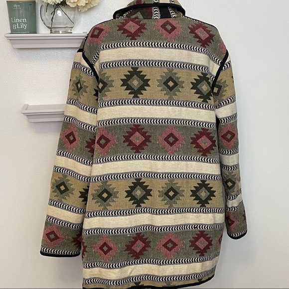 Vintage Southwestern Style Reversible Tapestry  Woven Jacket - Picture 5 of 16